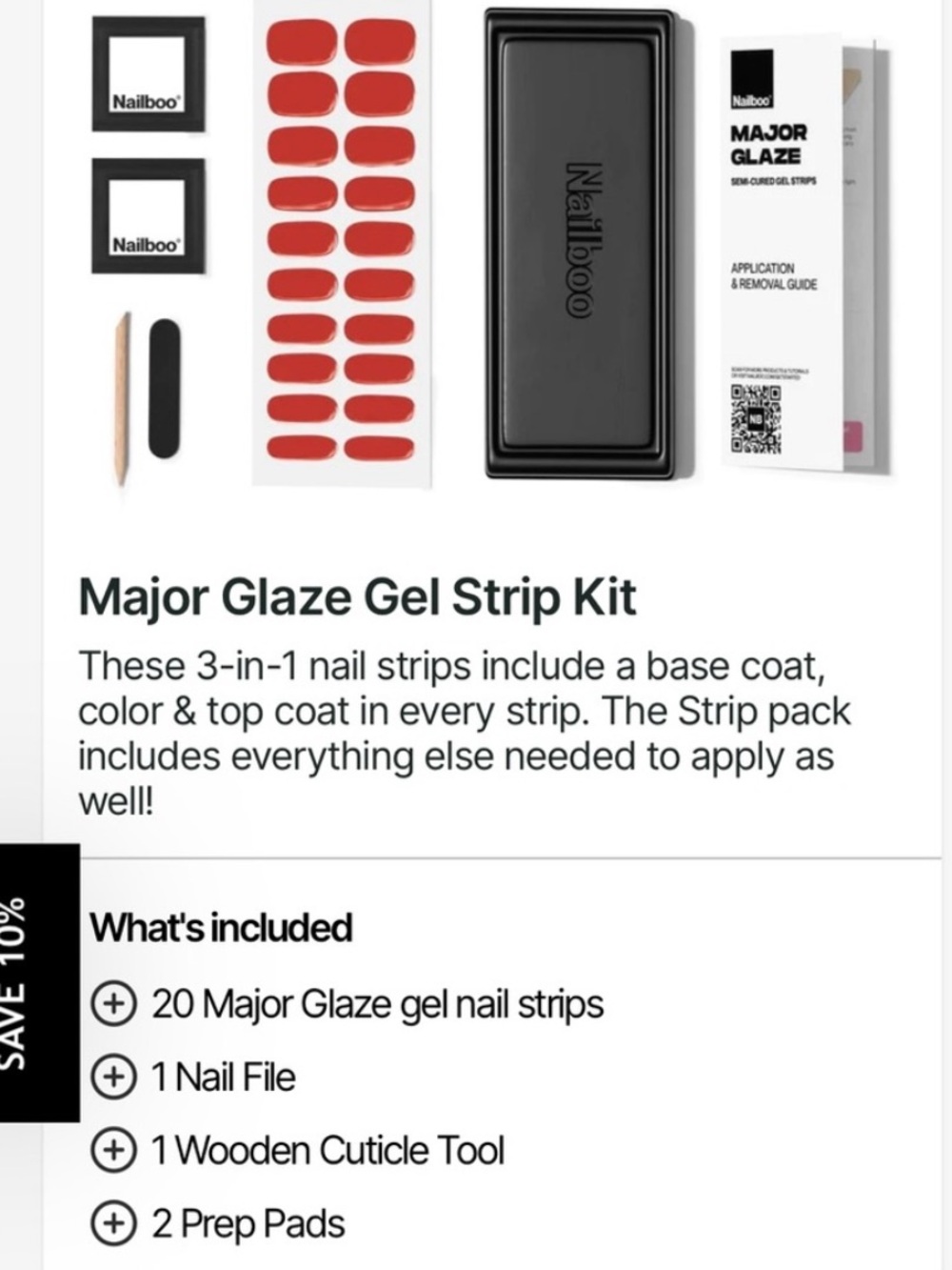 1- Nailboo Major Glaze Semi-Cured Gel Strips | Choose Your Color | New Sealed